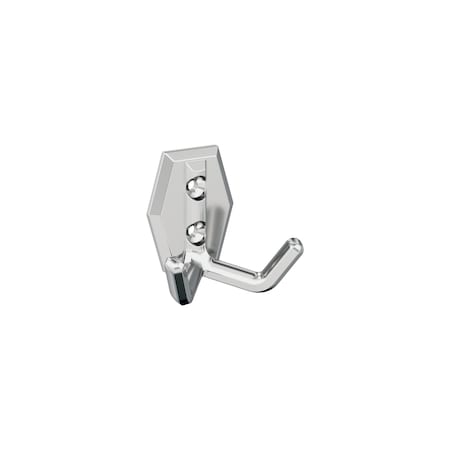 Amerock Benton Transitional Double Prong Polished Chrome Wall Hook H3700826